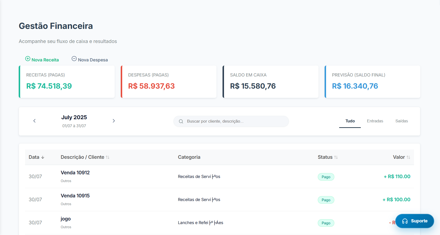Dashboard Financeiro